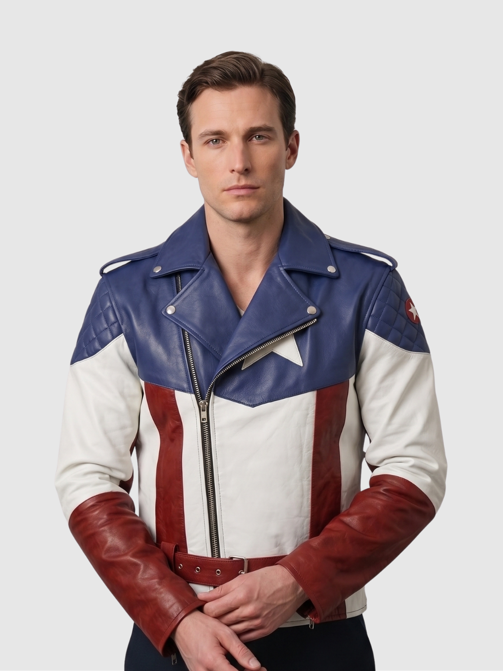 Multi Colored Biker Jacket M