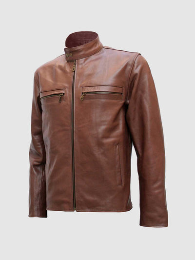 Men's Light Brown Leather Jacket