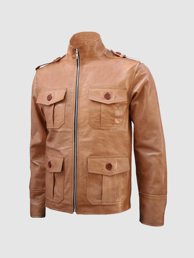 Men's Light Tan Leather Jacket