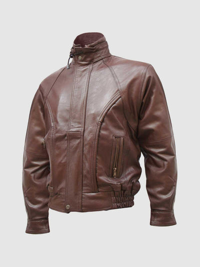 Men's Vintage Leather Bomber Jacket