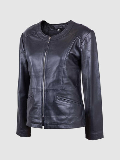 Women's Classic Black Leather Motorcycle Jacket