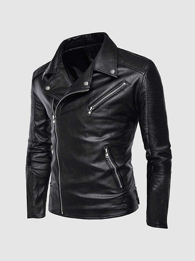 Men's Retro Leather Motorcycle Jacket