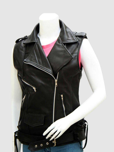 Women's Leather Motorcycle Vest