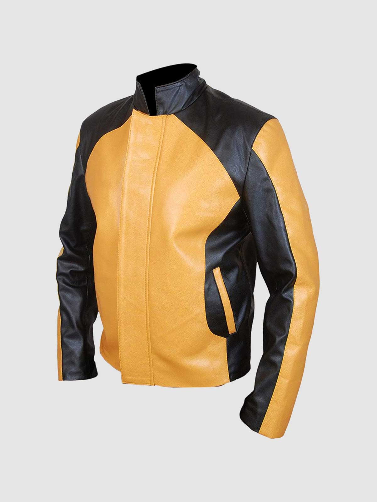Men's Yellow & Black Leather Jacket | Leather Jacket Master
