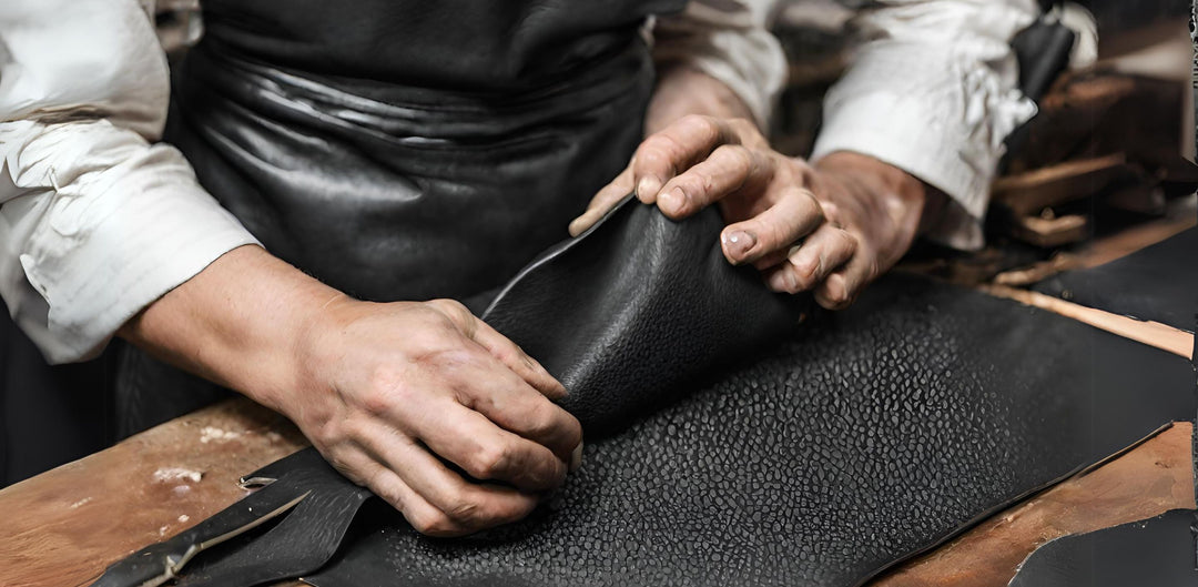 Making of pebbled leather