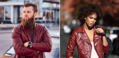 How To Style Maroon & Burgundy Leather Jackets?