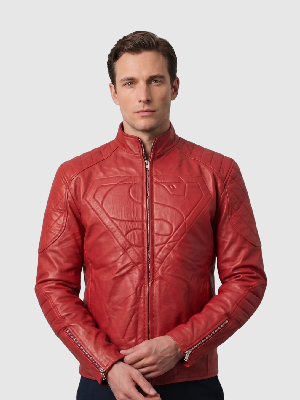 Red Biker Leather Jacket – Motorcycle Casual Style