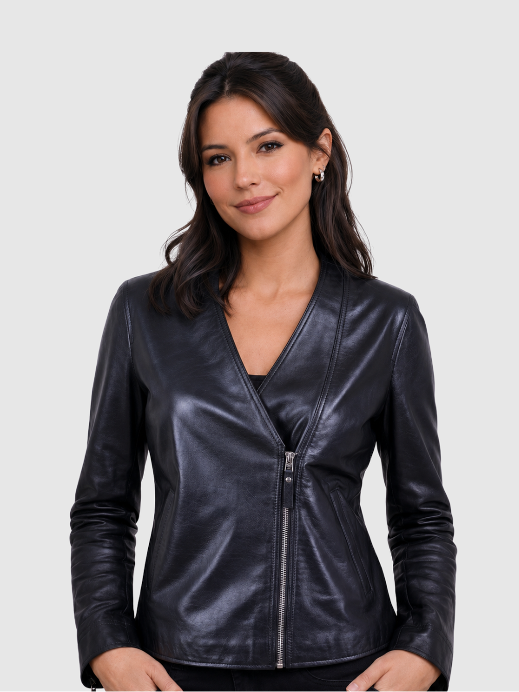 Women Black Biker Leather Jacket – Motorcycle Casual Style