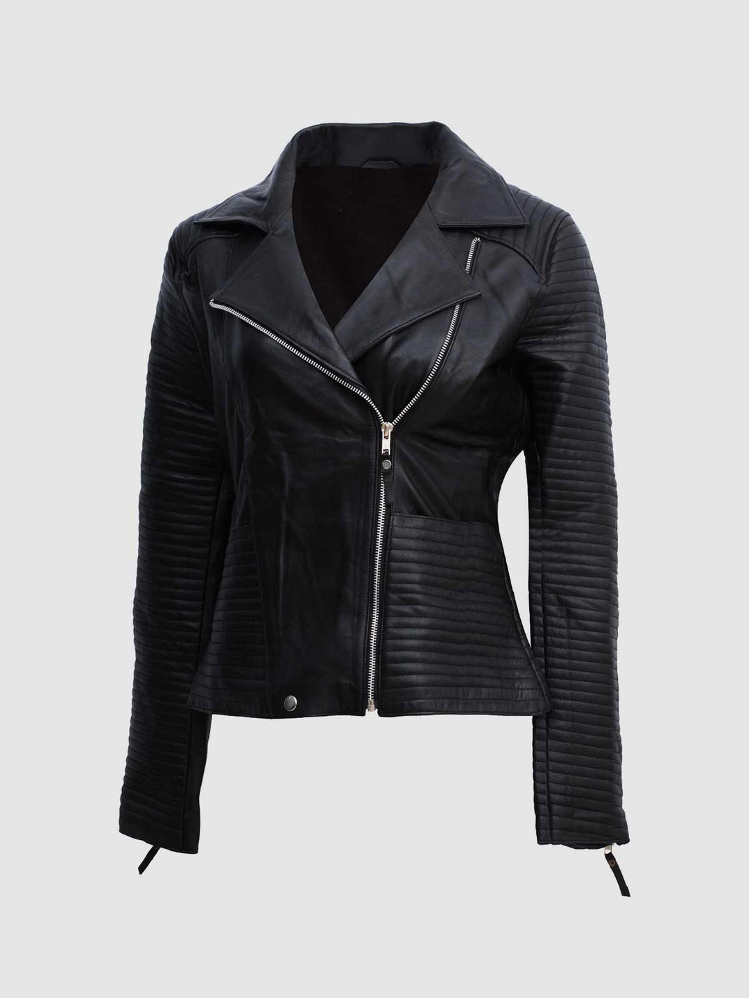 Women's Black Leather Biker Jacket