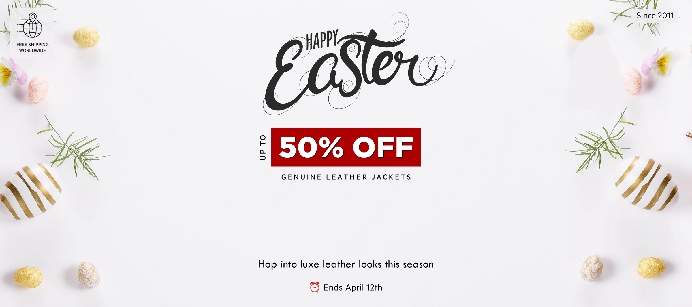 Happy Easter sale up to 50 percent off genuine leather jackets for men and women handmade quality