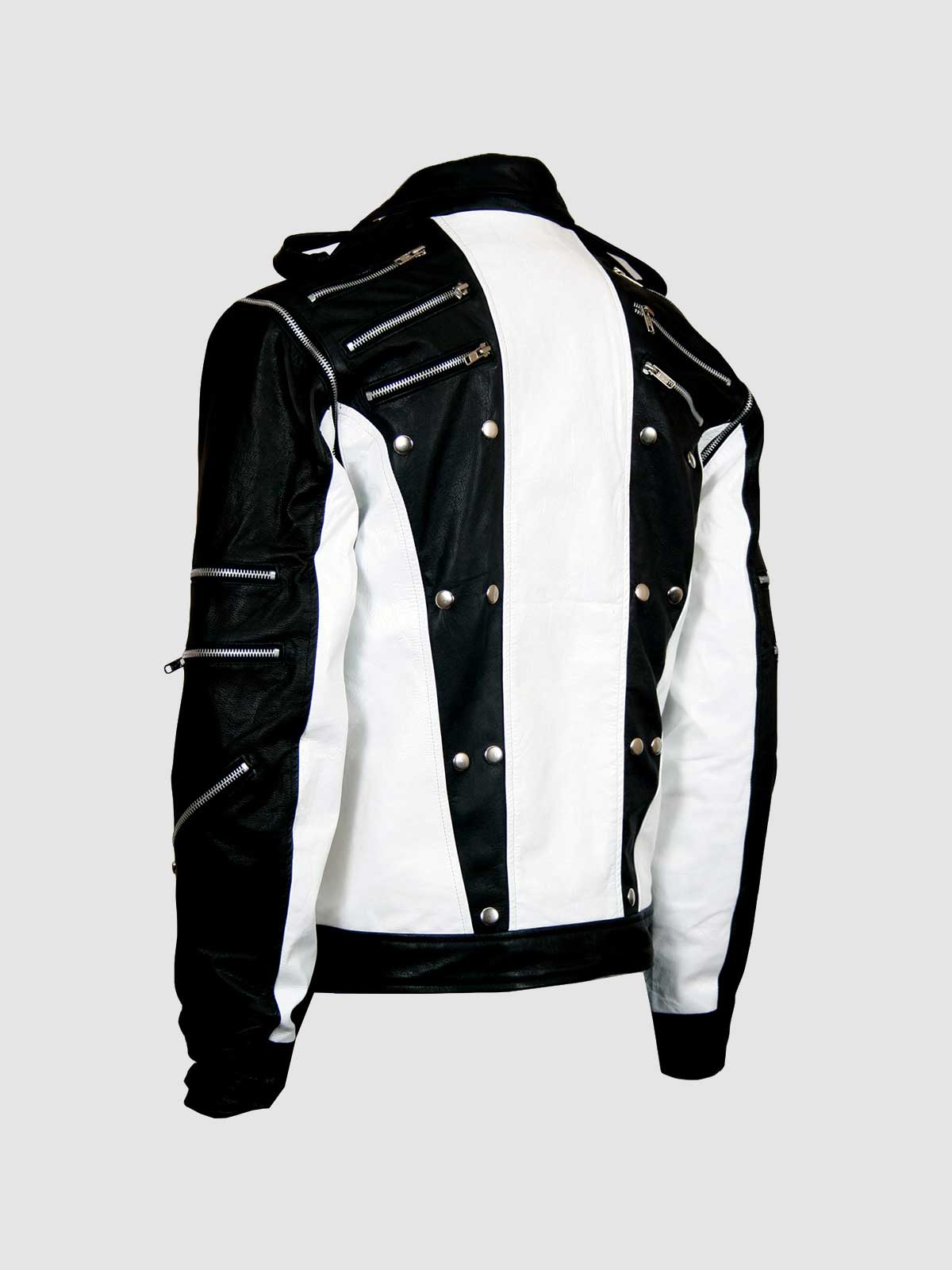 Men's Black & White Leather Jacket – Leather Jacket Master