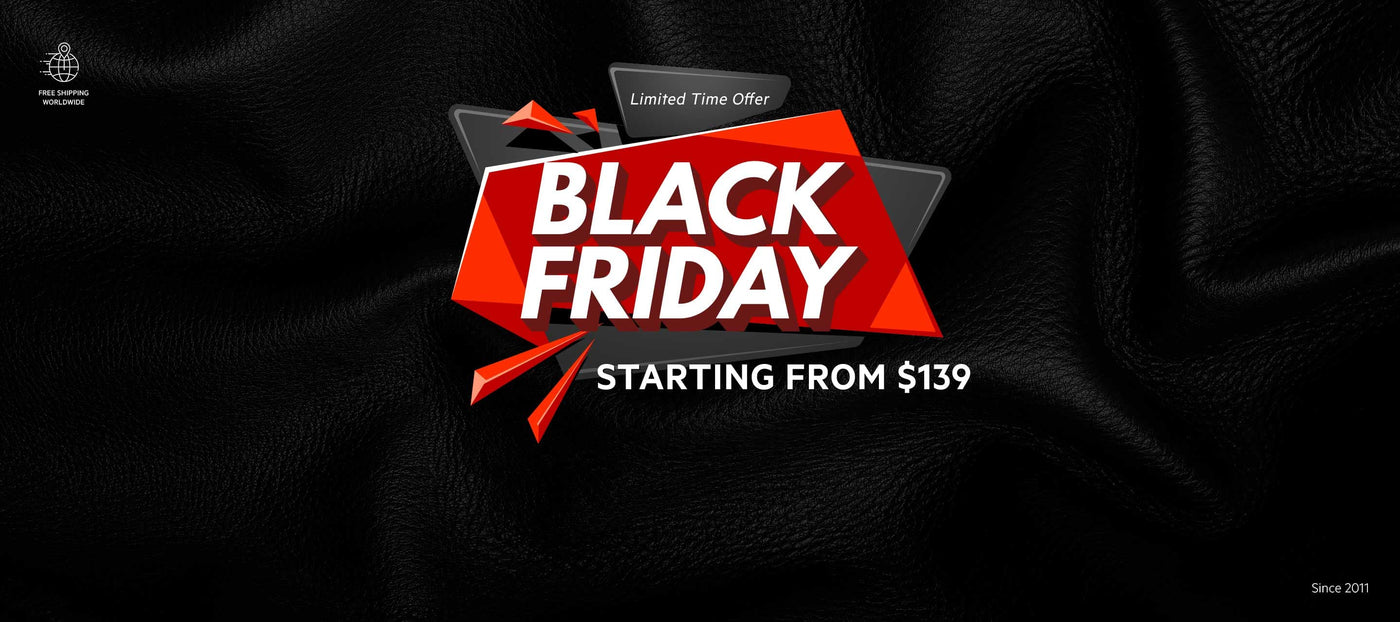 Black Friday sale on genuine leather jackets for men and women starting at $139 by Leather Jacket Master