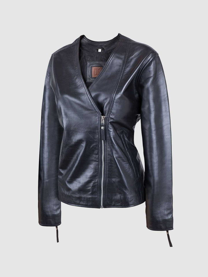 Women Black Biker Leather Jacket – Motorcycle Casual Style