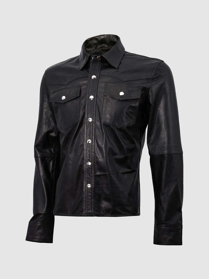 Leather Shirt Jacket