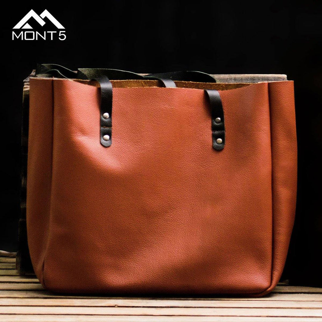 MONT5 Kel Handmade Large Lightweight Leather Tote Bag - Leather Jacket Shop