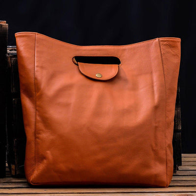 MONT5 Kutton Personalized Carryall Women Tan Leather Bag - Leather Jacket Shop
