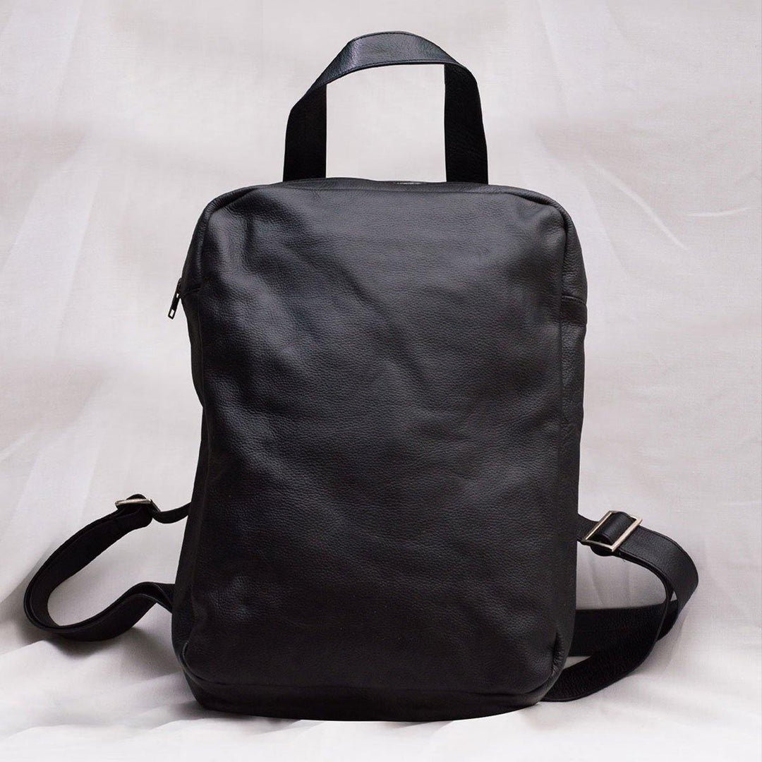 MONT5 Khaplu Handmade Black Leather Travel Rucksack - Leather Jacket Shop