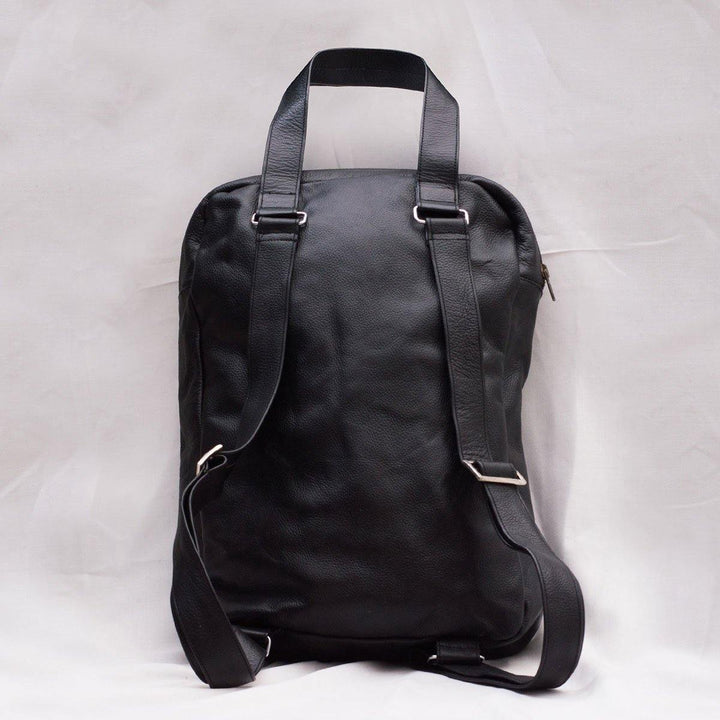 MONT5 Khaplu Handmade Black Leather Travel Rucksack - Leather Jacket Shop