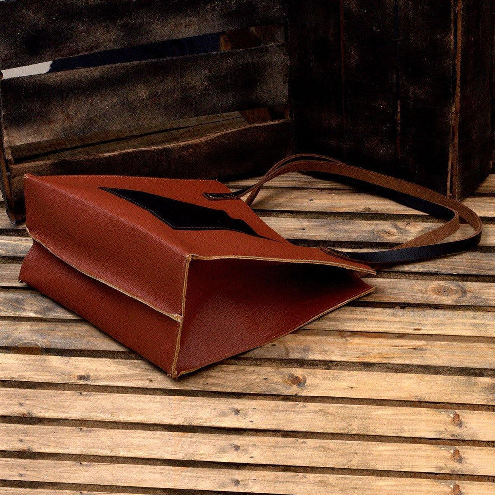 MONT5 Marala Handcrafted Brown Leather Tote - Leather Jacket Shop