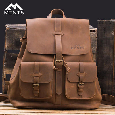 MONT5 Thagus Top Grain Urban Leather Backpack - Leather Jacket Shop
