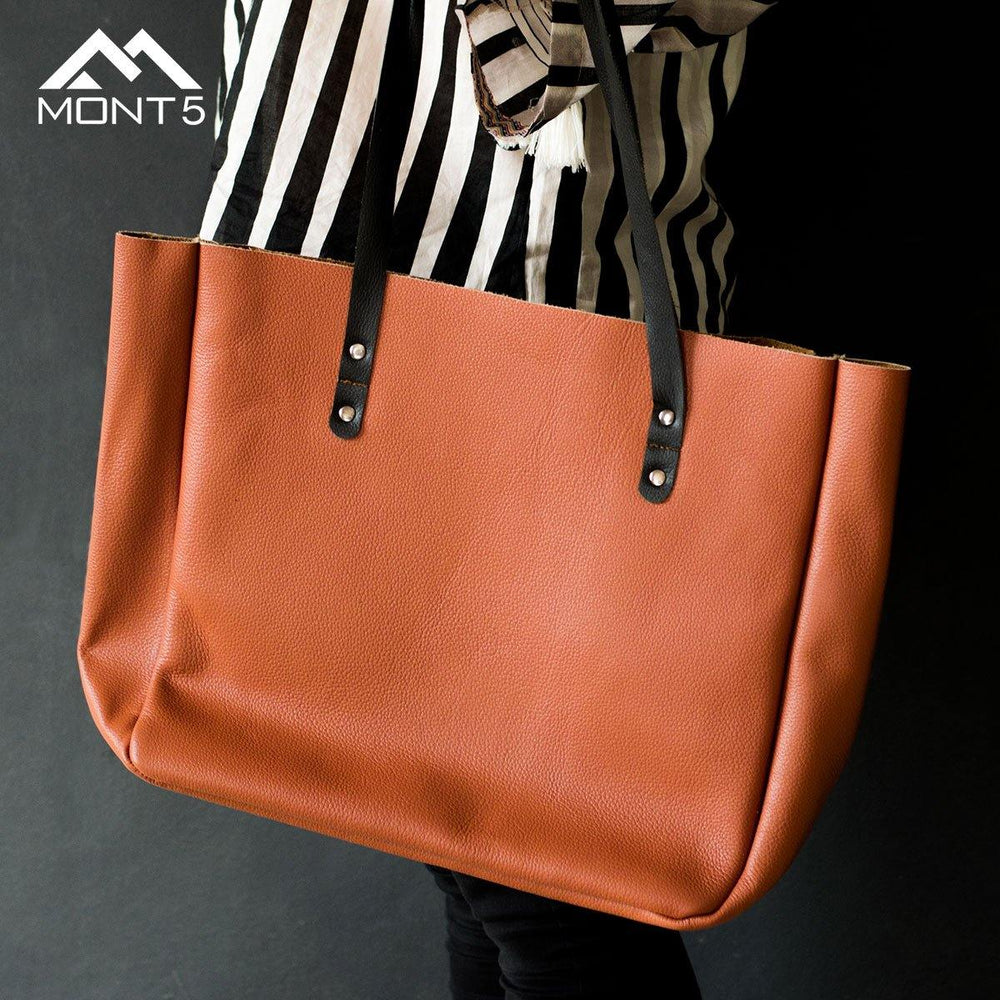 MONT5 Kel Handmade Large Lightweight Leather Tote Bag - Leather Jacket Shop