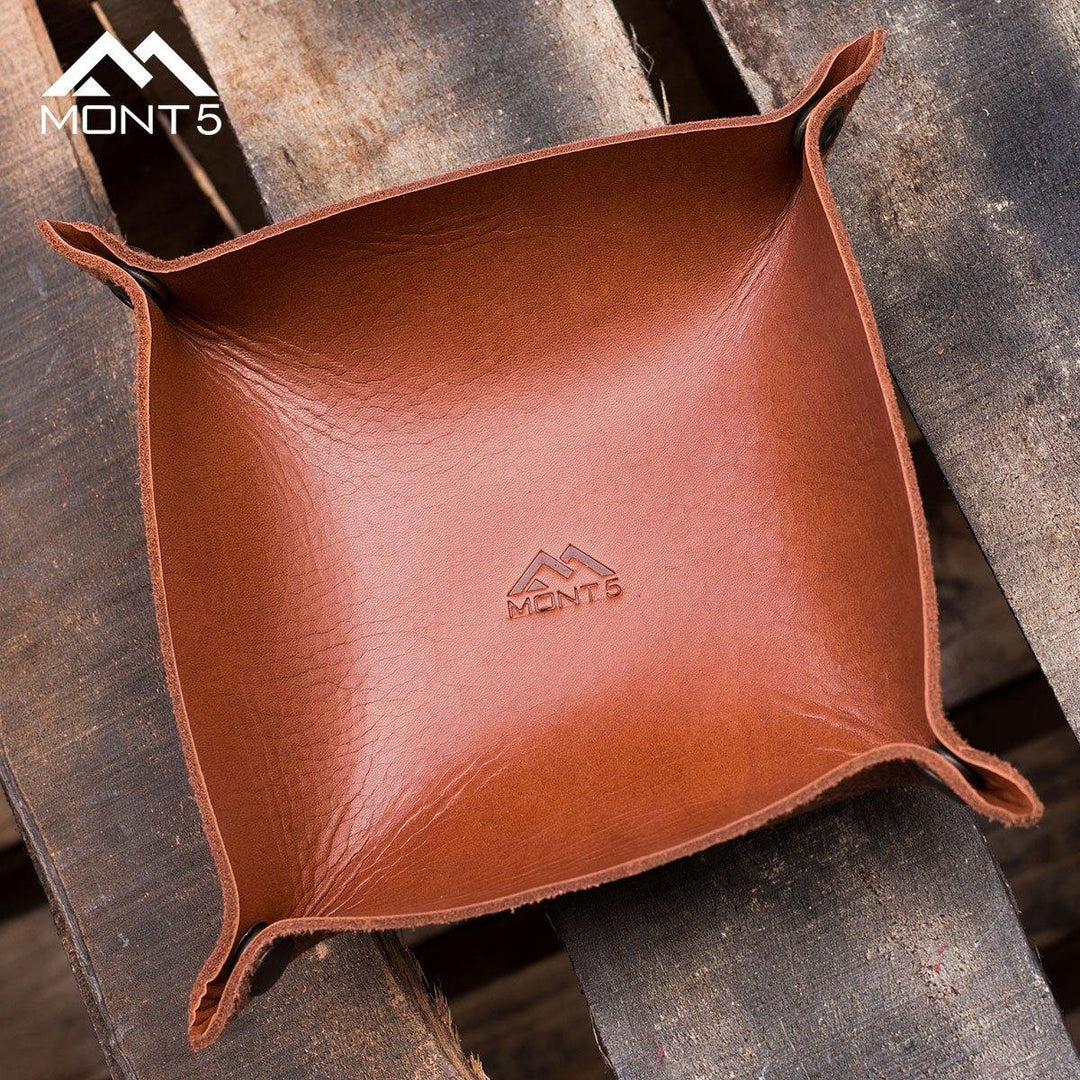 MONT5 Dayol Handmade Full Grain Set Of 3 Valet Leather Trays - Leather Jacket Shop