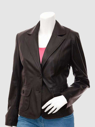 Women's Brown Leather Coat