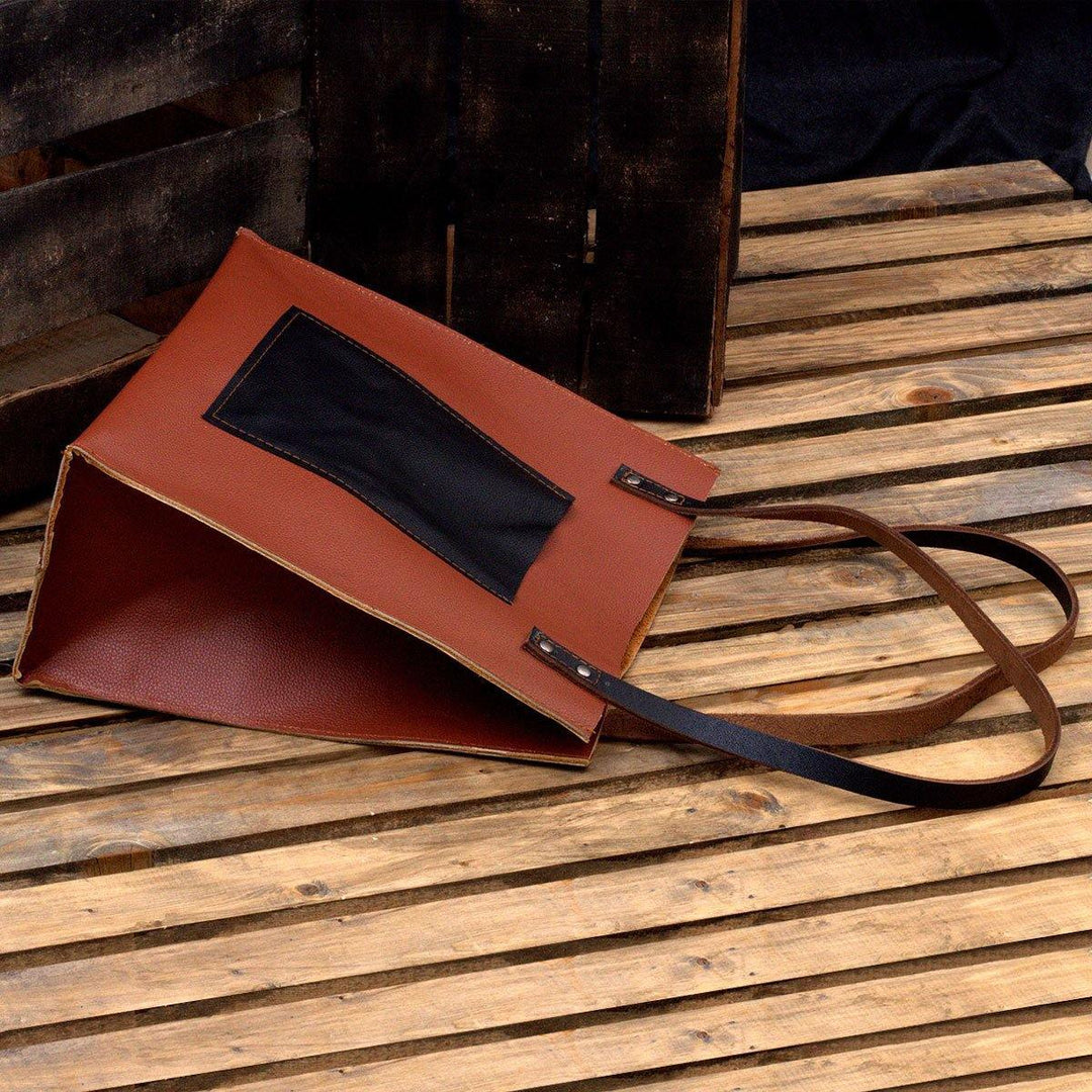 MONT5 Marala Handcrafted Brown Leather Tote - Leather Jacket Shop