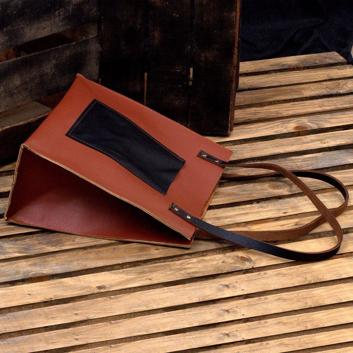 MONT5 Marala Handcrafted Brown Leather Tote - Leather Jacket Shop