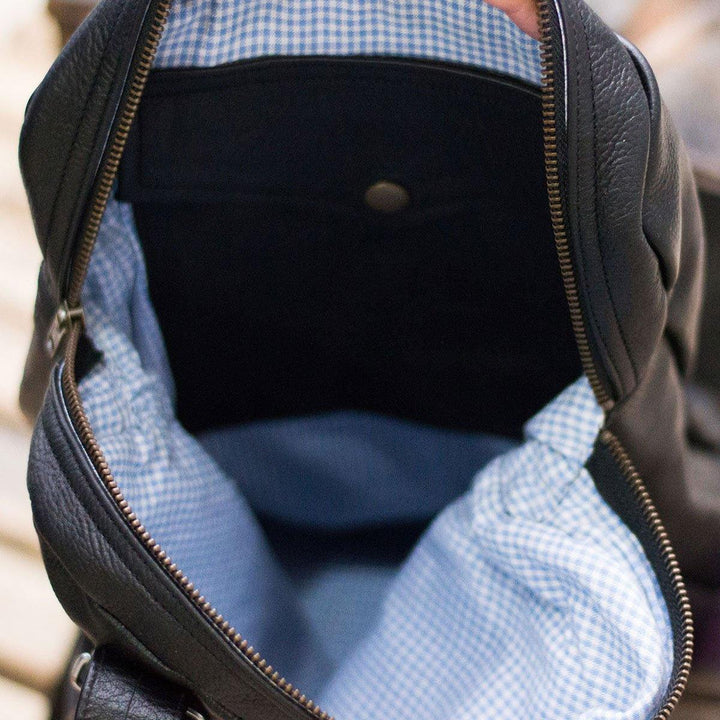 MONT5 Khaplu Handmade Black Leather Travel Rucksack - Leather Jacket Shop