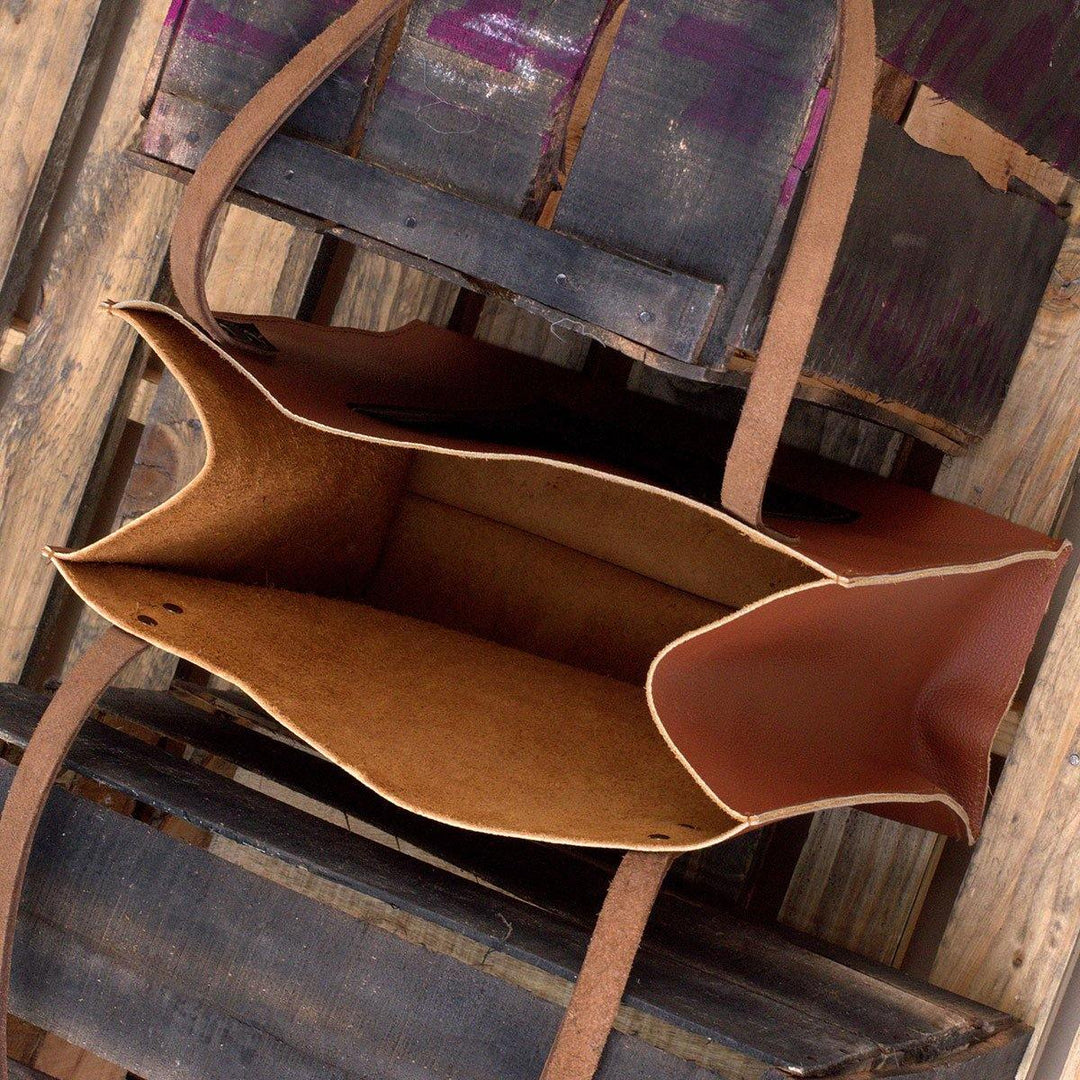 MONT5 Marala Handcrafted Brown Leather Tote - Leather Jacket Shop