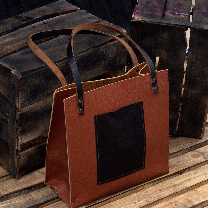 MONT5 Marala Handcrafted Brown Leather Tote - Leather Jacket Shop