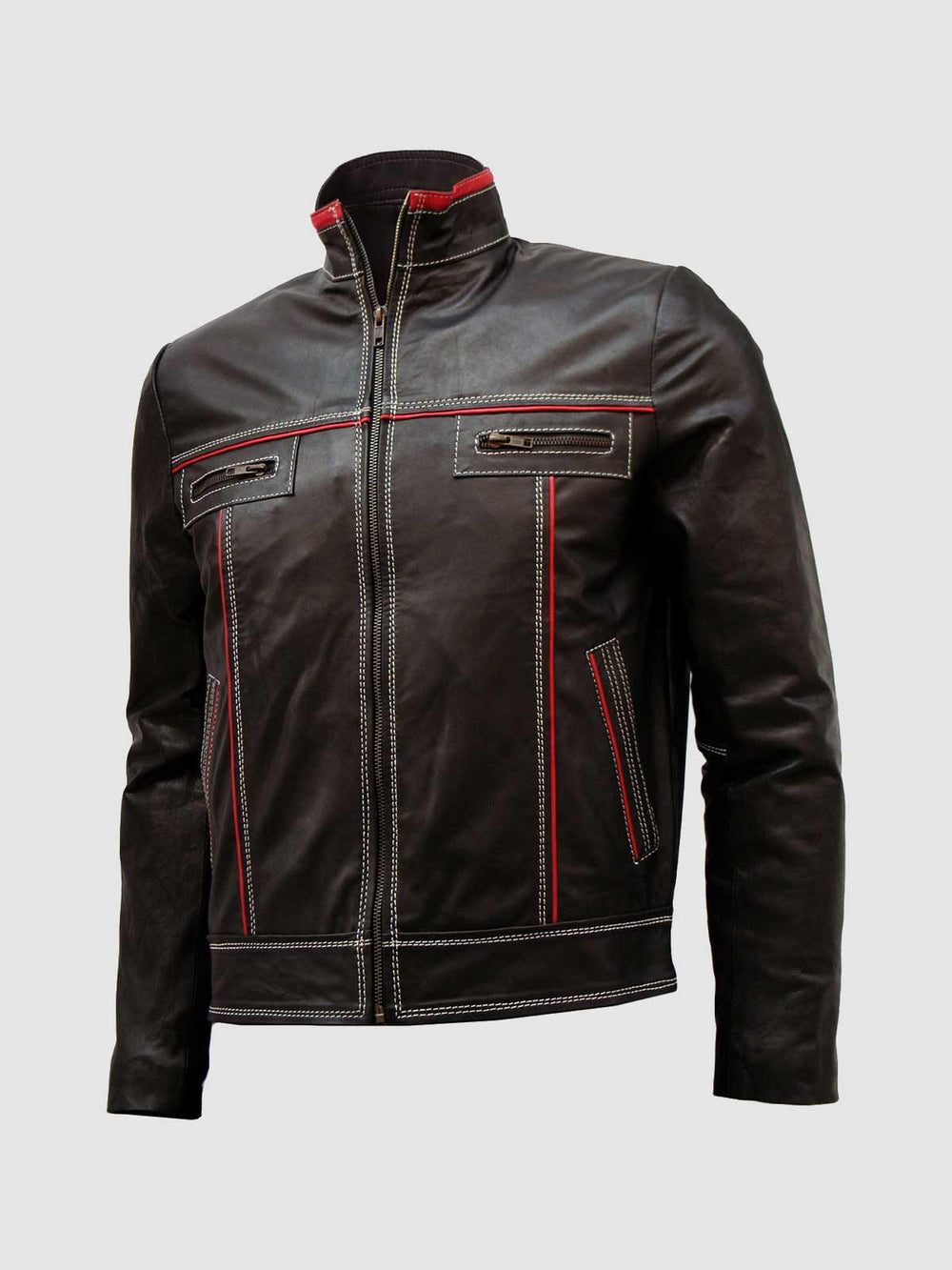 Men's Leather Racer Jacket