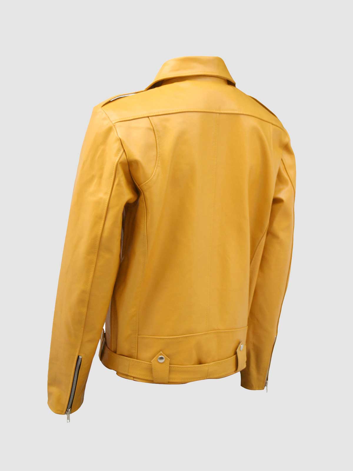 Gearswears Men's Yellow Leather Jacket - Classic Style, Genuine Leather  Jacket