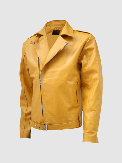 Men's Yellow Leather Jacket