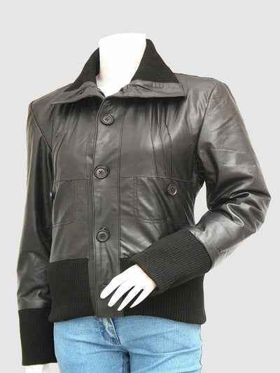 Women's Bomber Leather Jacket