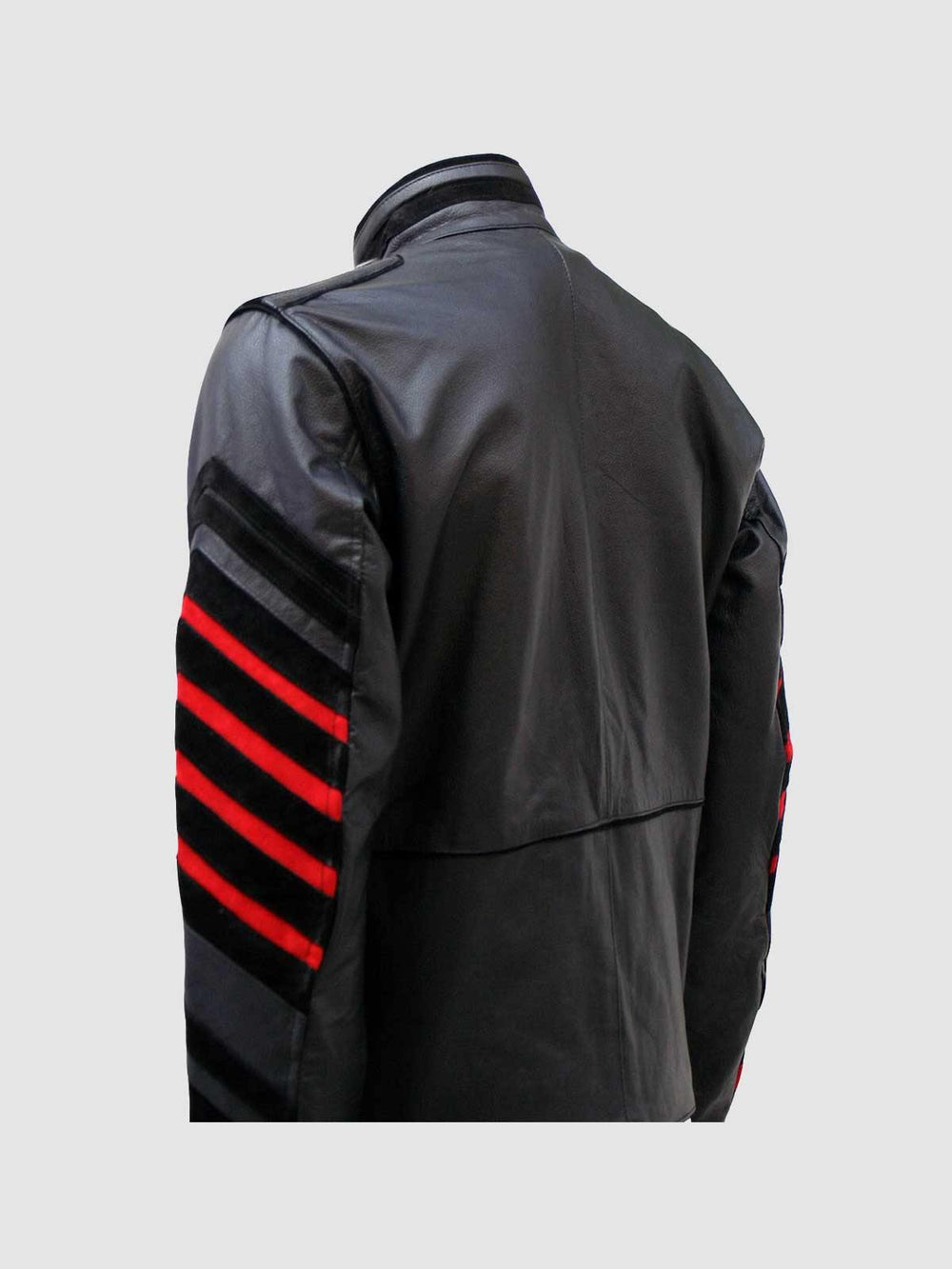 Military Black and Red Leather Jacket