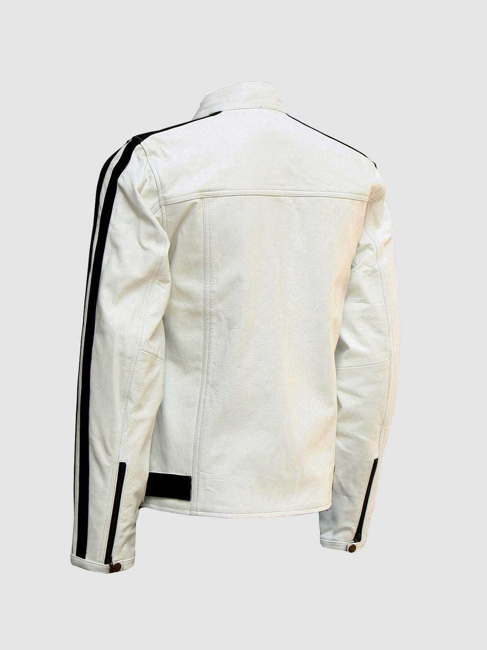 Men's Black & White Leather Jacket