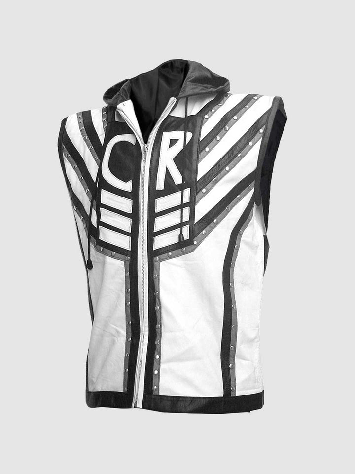 Black &amp; White Leather Vest