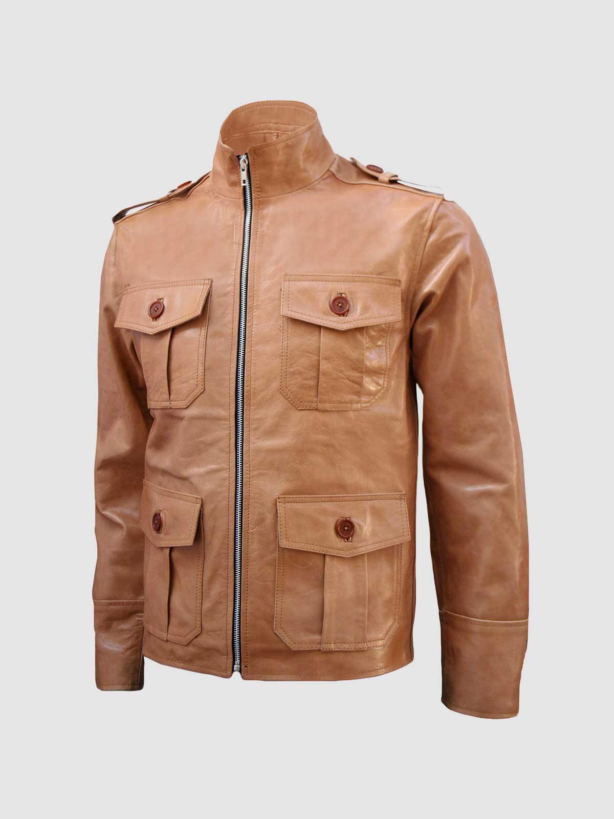 Men's Light Tan Leather Jacket | Leather Jacket Master