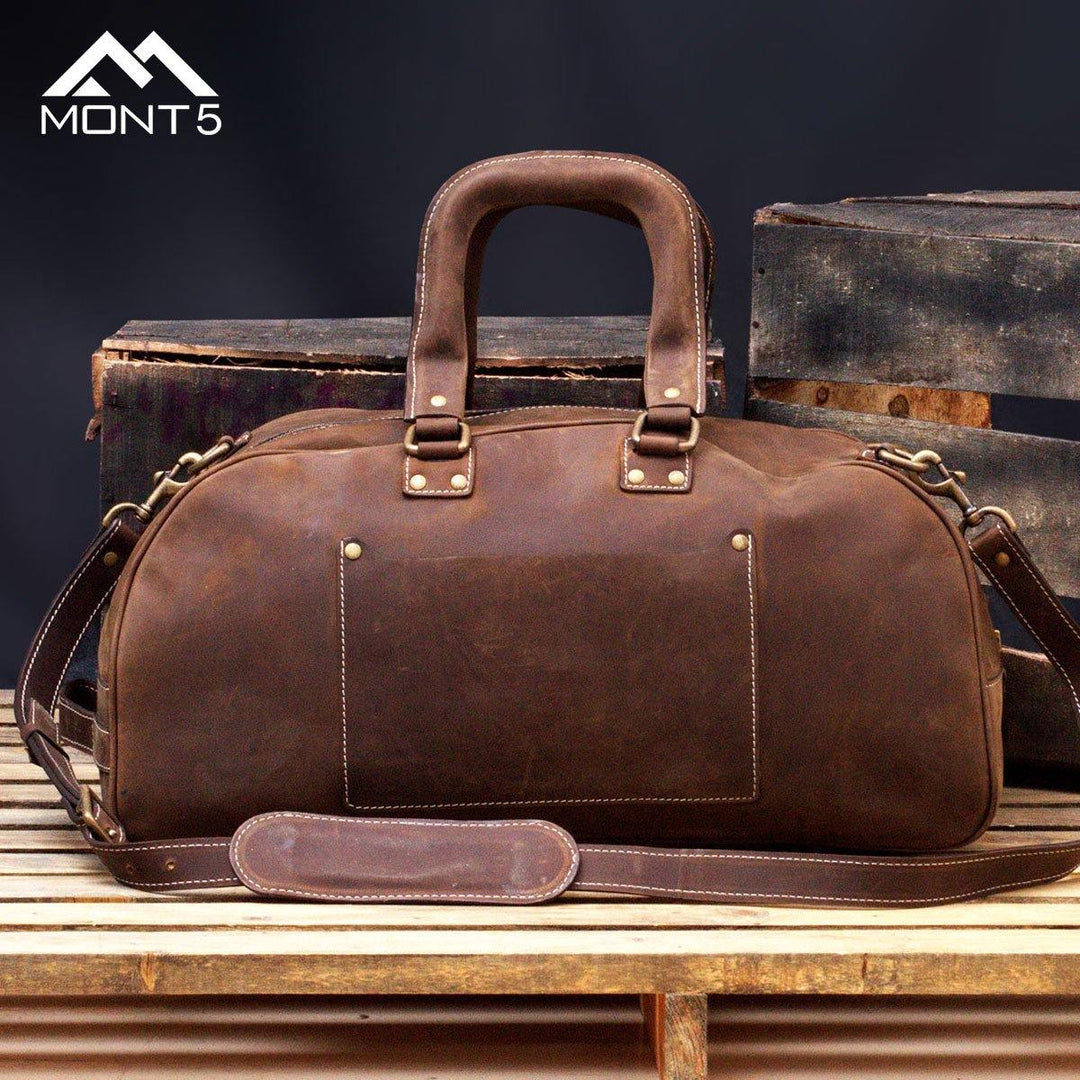 MONT5 Hunza Crossbody Overnight Leather Travel Duffel - Leather Jacket Shop