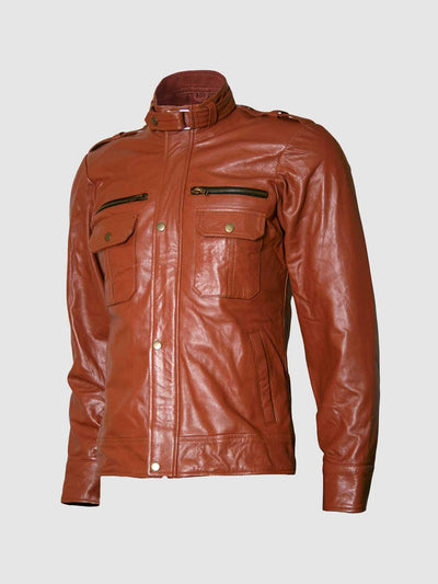 Men's Tan Moto Jacket