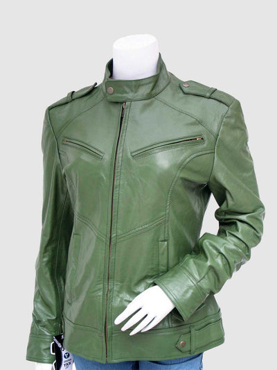 Women's Green Leather Jacket