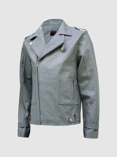 Men's Grey Leather Jacket