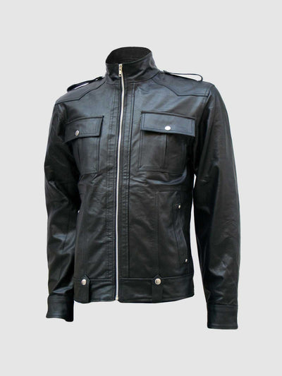 Multi Pocket Leather Jacket