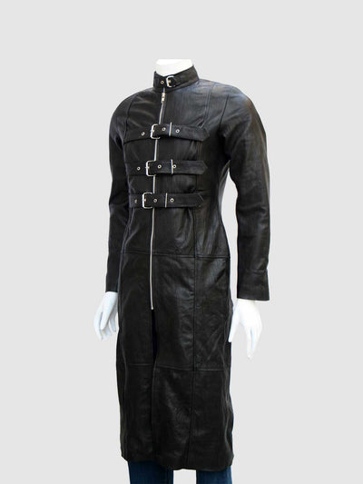 Men's Gothic Leather Trench Coat
