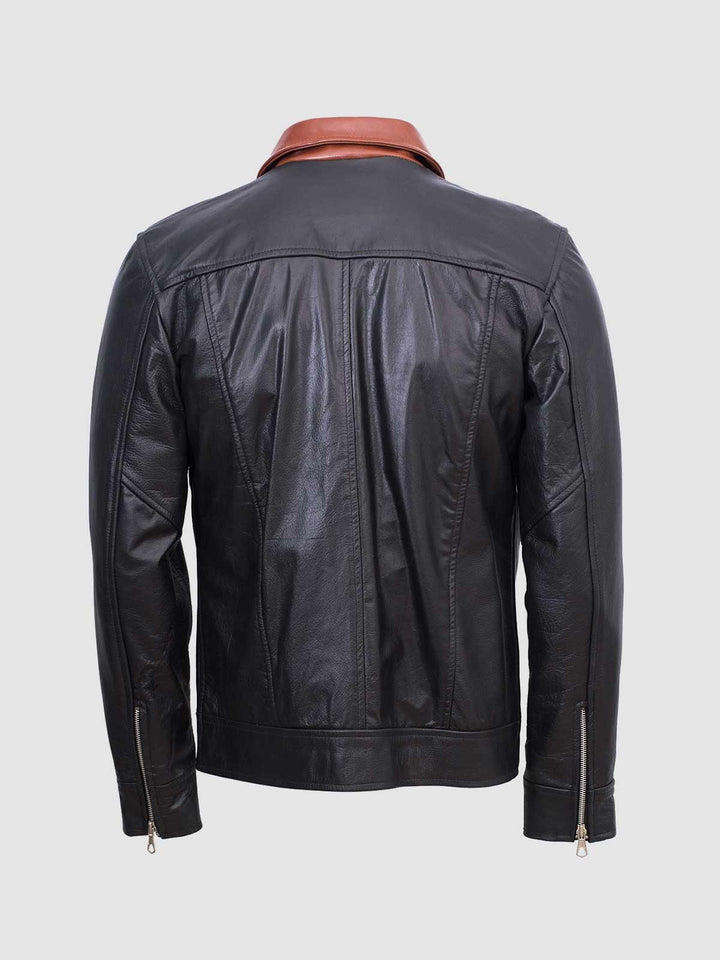 Black &amp; Brown Leather Jacket