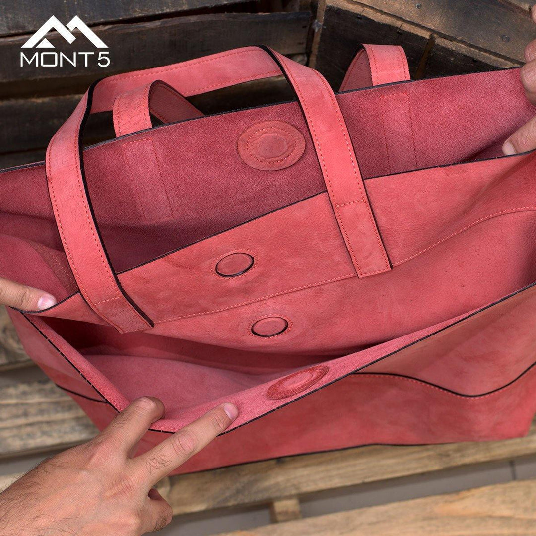 MONT5 Jagrogo Handcrafted Women Pink Leather Tote - Leather Jacket Shop