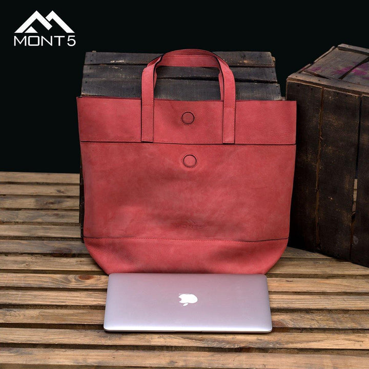 MONT5 Jagrogo Handcrafted Women Pink Leather Tote - Leather Jacket Shop