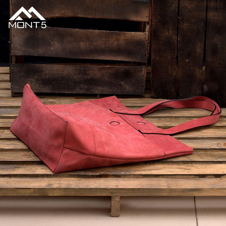 MONT5 Jagrogo Handcrafted Women Pink Leather Tote - Leather Jacket Shop